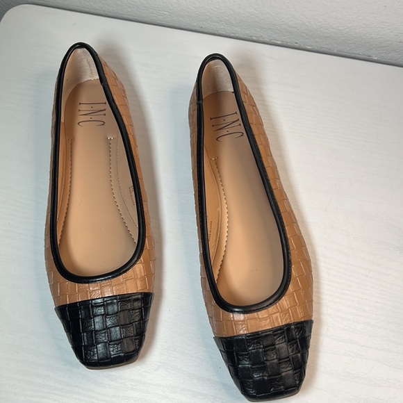 INC International Concepts Shoes - INC Womens Brown Jenaya Square Toe Slip On Flats 8 M
